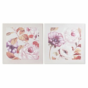 Cadre DKD Home Decor Roses Romantique 70 x 3 x 70 cm (2 Unités) de DKD Home Decor, Impressions sur toile - Réf : S3028549, Pr...