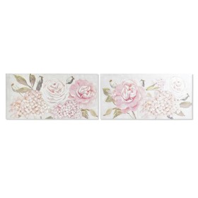 Pintura DKD Home Decor 120 x 3 x 60 cm Bloemen Shabby Chic (2 Unidades) de DKD Home Decor, Impressões sobre tela - Ref: S3028...