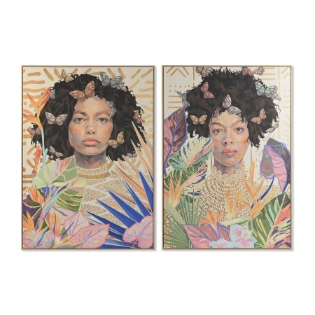 Painting DKD Home Decor Colonial 100 x 4 x 140 cm African Woman (2 Units) by DKD Home Decor, Prints on Canvas - Ref: S3028616...