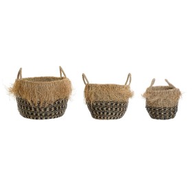 Juego de Cestas DKD Home Decor Colonial Fibra Flecos (40 x 40 x 30 cm) de DKD Home Decor, Cajas - Ref: S3028701, Precio: 82,1...