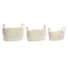 Conjunto de Cestas DKD Home Decor Algodão Fibra (34 x 23 x 20 cm) de DKD Home Decor, Caixas - Ref: S3028741, Preço: 64,28 €, ...