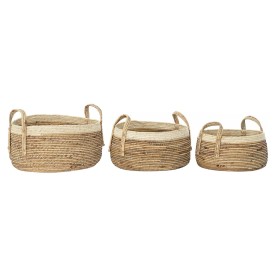 Set di Cestini DKD Home Decor Tropicale Fibra naturale Juncus (45 x 45 x 33 cm) (3 Pezzi) di DKD Home Decor, Scatole decorati...