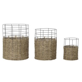 Conjunto de Cestas DKD Home Decor Metal Colonial Jute (35 x 35 x 45 cm) de DKD Home Decor, Caixas - Ref: S3028764, Preço: 58,...