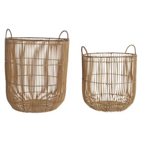 Juego de Cestas DKD Home Decor Ratán (40 x 40 x 51,5 cm) de DKD Home Decor, Cajas - Ref: S3028787, Precio: 68,44 €, Descuento: %