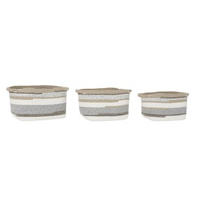 Set de basket DKD Home Decor Coton Jute (36 x 30 x 24 cm) de DKD Home Decor, Boîtes - Réf : S3028811, Prix : 68,56 €, Remise : %