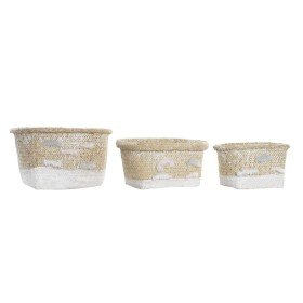 Juego de Cestas DKD Home Decor Poliéster Fibra (34 x 26 x 18 cm) de DKD Home Decor, Cajas - Ref: S3028838, Precio: 40,95 €, D...