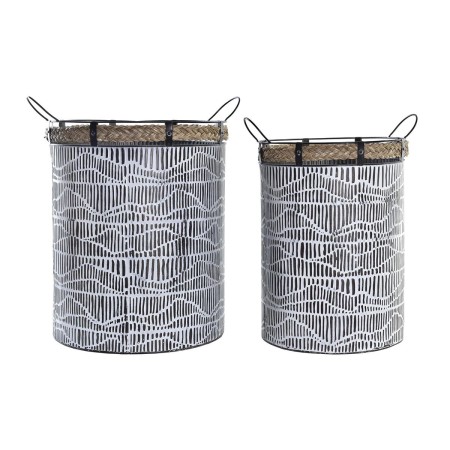 Conjunto de Cestas DKD Home Decor Corda Ferro (52 x 42 x 58 cm) de DKD Home Decor, Caixas - Ref: S3028842, Preço: 98,35 €, De...