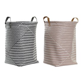 Panier à linge DKD Home Decor Géométrique Gris Beige Blanc Polyuréthane polypropylène 40 x 40 x 50 cm (2 Unités) de DKD Home ...