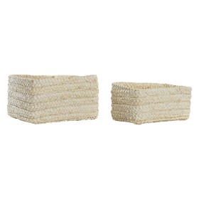 Conjunto de Cestas DKD Home Decor 28 x 21 x 15 cm Fibra natural de DKD Home Decor, Caixas - Ref: S3028867, Preço: 23,58 €, De...