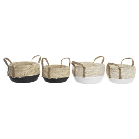 Conjunto de Cestas DKD Home Decor 33 x 33 x 20 cm Fibra natural (2 Unidades) de DKD Home Decor, Caixas - Ref: S3028878, Preço...