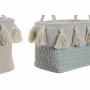 Conjunto de Cestas DKD Home Decor Poliéster Franjas (40 x 30 x 30 cm) de DKD Home Decor, Caixas - Ref: S3028960, Preço: 50,11...