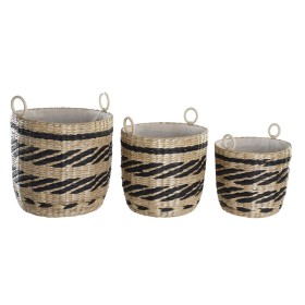 Basket set DKD Home Decor Polyester Colonial Fibre (38 x 38 x 36 cm) by DKD Home Decor, Boxes - Ref: S3028968, Price: 95,51 €...