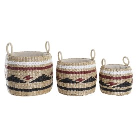 Conjunto de Cestas DKD Home Decor Fibra natural (30 x 30 x 25 cm) de DKD Home Decor, Caixas - Ref: S3028971, Preço: 56,75 €, ...