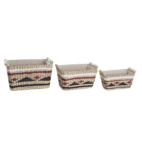 Set de basket DKD Home Decor Polyester Colonial Fibre (39 x 27 x 24 cm) de DKD Home Decor, Boîtes - Réf : S3028973, Prix : 47...