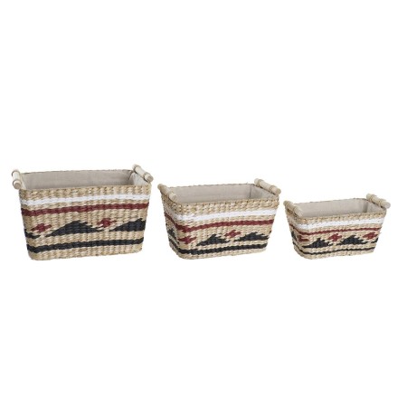 Basket set DKD Home Decor Polyester Colonial Fibre (39 x 27 x 24 cm) by DKD Home Decor, Boxes - Ref: S3028973, Price: 47,72 €...