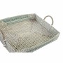 Juego de Bandejas DKD Home Decor Blanco Turquesa Natural Tropical 48 x 38 x 15 cm Metal (2 Unidades) de DKD Home Decor, Bande...