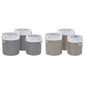 Conjunto de Cestas DKD Home Decor Poliéster 40 x 40 x 49 cm (2 Unidades) de DKD Home Decor, Caixas - Ref: S3028995, Preço: 81...