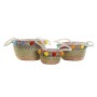 Basket set DKD Home Decor Polyester Pompoms (57 x 45 x 42,5 cm) by DKD Home Decor, Boxes - Ref: S3029000, Price: 63,37 €, Dis...