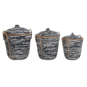 Basket set DKD Home Decor Rattan Boho (51 x 51 x 65 cm) by DKD Home Decor, Boxes - Ref: S3029004, Price: 246,49 €, Discount: %