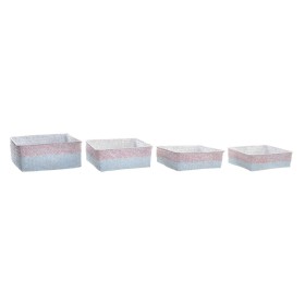 Korb-Set DKD Home Decor Polyester 8,5 cm 26 x 26 x 9 cm Naturfaser Boho Mediterraner (4 Stücke) von DKD Home Decor, Boxen & K...