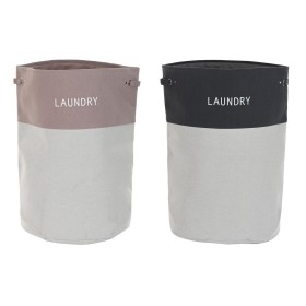 Laundry basket DKD Home Decor Black Pink Grey 45 x 45 x 60 cm (2 Units) by DKD Home Decor, Laundry Baskets - Ref: S3029033, P...