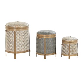 Set de basket DKD Home Decor Bambou (31 x 31 x 45 cm) de DKD Home Decor, Boîtes - Réf : S3029042, Prix : 100,58 €, Remise : %