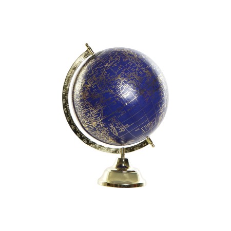 Globe DKD Home Decor Blue Golden Metal 27 x 25 x 36 cm by DKD Home Decor, Geography - Ref: S3029115, Price: 36,98 €, Discount: %