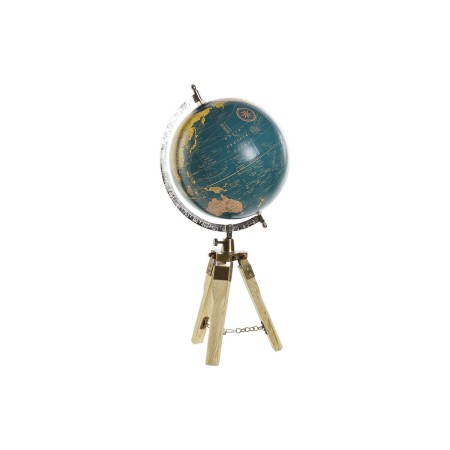 Globe DKD Home Decor Blue Brown PVC Metal Mango wood 22 x 22 x 45 cm | Tienda24 - Global Online Shop Tienda24.eu