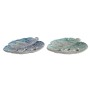 Centro de Mesa DKD Home Decor 43 x 36 x 9 cm Azul Verde 45 x 36 x 9 cm Hoja de planta de DKD Home Decor, Adornos - Ref: S3029...