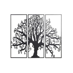 Decorazione da Parete DKD Home Decor 3 Pezzi Nero Albero Metallo (105 x 1,3 x 91 cm) di DKD Home Decor, Soprammobili - Rif: S...