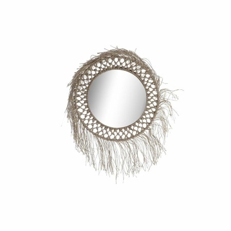 Wall mirror DKD Home Decor Crystal Natural Rope (60 x 4 x 60 cm) | Tienda24 - Global Online Shop Tienda24.eu