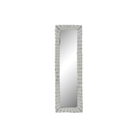 Wall mirror DKD Home Decor Crystal MDF White wicker Cottage (43 x 133 x 4 cm) (43 x 4 x 132,5 cm) by DKD Home Decor, Wall-Mou...