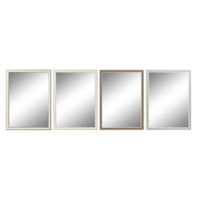 Espelho de parede DKD Home Decor 56 x 2 x 76 cm Cristal Cinzento Castanho Branco poliestireno (4 Peças) de DKD Home Decor, Es...