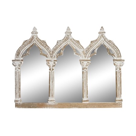 Miroir mural DKD Home Decor Blanc Naturel Bois de manguier Indien 76 x 3,8 x 55,8 cm de DKD Home Decor, Miroirs muraux - Réf ...