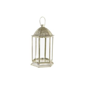 Lantaarn DKD Home Decor Cristal Dourado Metal (21 x 19 x 37 cm) de DKD Home Decor, Candelabros e suportes para velas - Ref: S...