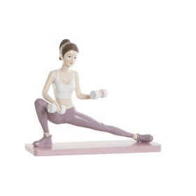 Figurine Décorative DKD Home Decor Rose Yoga Scandi 20 x 8 x 16,5 cm de DKD Home Decor, Objets de décoration - Réf : S3029832...