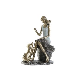 Figurine Décorative DKD Home Decor Bleu Doré Femme 13 x 8,5 x 17,5 cm de DKD Home Decor, Objets de décoration - Réf : S302984...