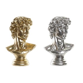 Figura Decorativa DKD Home Decor 24,5 x 17,5 x 36 cm Prateado Dourado Busto Neoclássico (2 Unidades) de DKD Home Decor, Adorn...