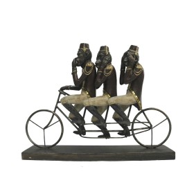 Figura Decorativa DKD Home Decor Macaco Triciclo Preto Dourado Metal Resina Colonial (40 x 9 x 31 cm) de DKD Home Decor, Ador...