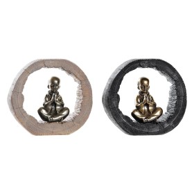 Decorative Figure DKD Home Decor Black Golden Monk Oriental 20,8 x 6,5 x 18,5 cm (2 Units) by DKD Home Decor, Ornaments - Ref...