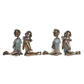 Decorative Figure DKD Home Decor 17 x 13 x 22 cm Red Golden Turquoise Kids (2 Units) by DKD Home Decor, Ornaments - Ref: S303...