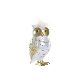 Figura Decorativa DKD Home Decor Branco Dourado Coruja 6,5 x 7 x 13 cm de DKD Home Decor, Adornos - Ref: S3030096, Preço: 8,7...