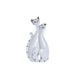 Statua Decorativa DKD Home Decor 15 x 10 x 29 cm Bianco Gatti Romantico di DKD Home Decor, Soprammobili - Rif: S3030102, Prez...