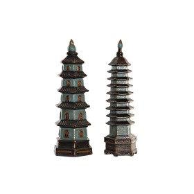 Figura Decorativa DKD Home Decor 15 x 17 x 50 cm Turquesa Oriental (2 Unidades) de DKD Home Decor, Adornos - Ref: S3030169, P...