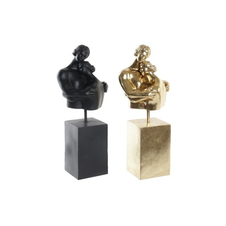 Figura Decorativa DKD Home Decor Parceiro Preto Dourado 15,5 x 13,5 x 37,5 cm (2 Unidades) | Tienda24 - Global Online Shop Tienda24.eu