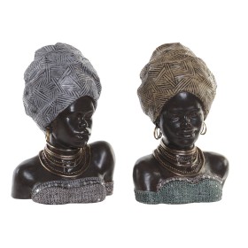 Decorative Figure DKD Home Decor 24 x 18 x 36 cm Silver Golden Colonial African Woman (2 Units) by DKD Home Decor, Ornaments ...