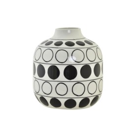 Jarrón DKD Home Decor Porcelana Negro Blanco Moderno Círculos 16 x 16 x 18 cm de DKD Home Decor, Jarrones - Ref: S3030927, Pr...