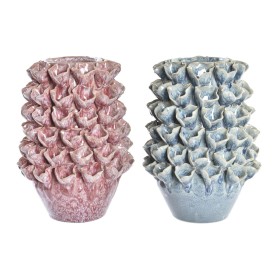 Vase DKD Home Decor Blume Rosa türkis 18 x 18 x 27 cm Steingut 20 x 20 x 27 cm Mediterraner (2 Stück) von DKD Home Decor, Vas...