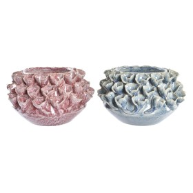 Vaso DKD Home Decor Rosa Turchese Gres Fiore Mediterraneo 20 x 20 x 13 cm 22 x 22 x 13 cm (2 Unità) di DKD Home Decor, Vasi -...