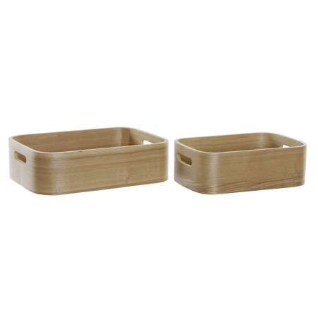 Set de boîtes décoratives DKD Home Decor Naturel Bois MDF 35,5 x 25 x 10 cm de DKD Home Decor, Boîtes - Réf : S3031746, Prix ...